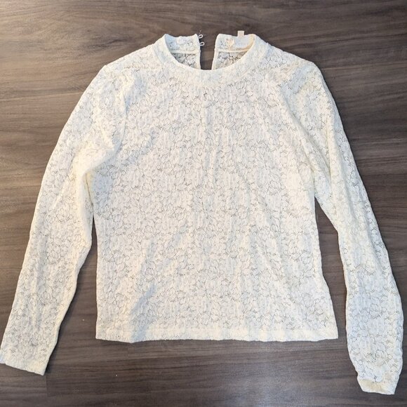 Sezane Taori Blouse Dentelle Ecru Lace Size 46/ US 14 - Picture 2 of 2
